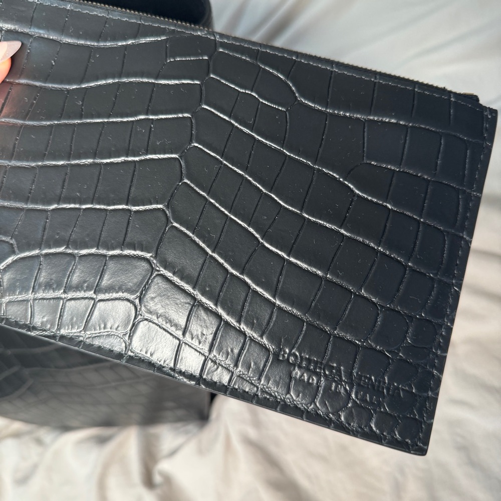 Bottega Veneta Skypper Croc Embossed Leather Tote - Picture 6 of 10